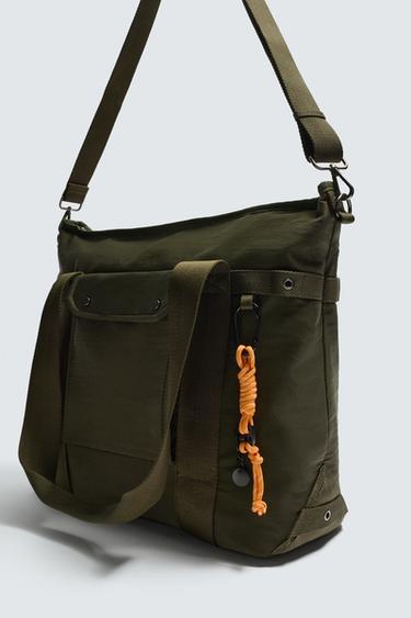 SAC SHOPPER EN NYLON - Vert kaki de Zara - Image 5