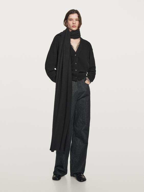 Wool blend V-neck cardigan