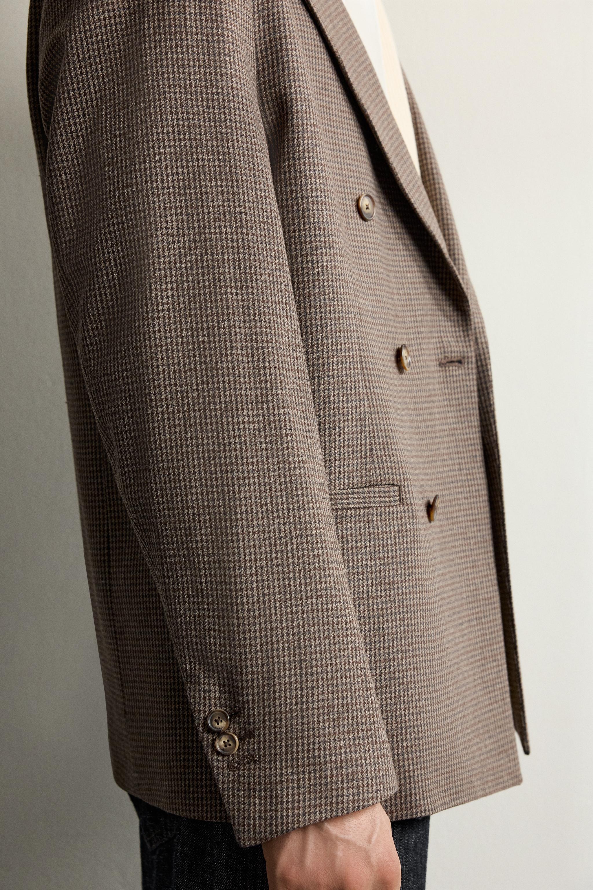 VESTE À BOUTONNAGE CROISÉ PIED-DE-POULE