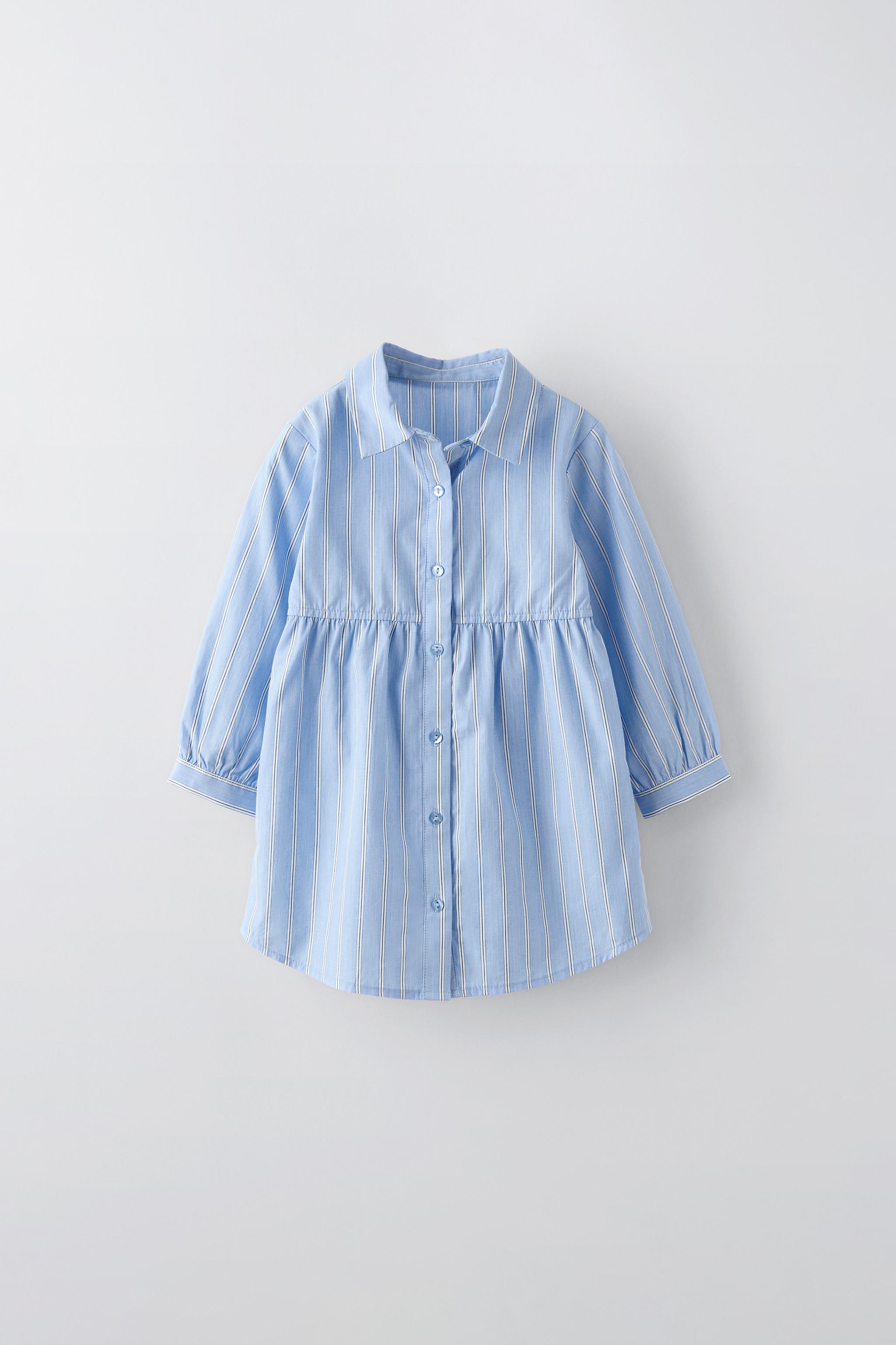 Blue shirt dress zara hotsell