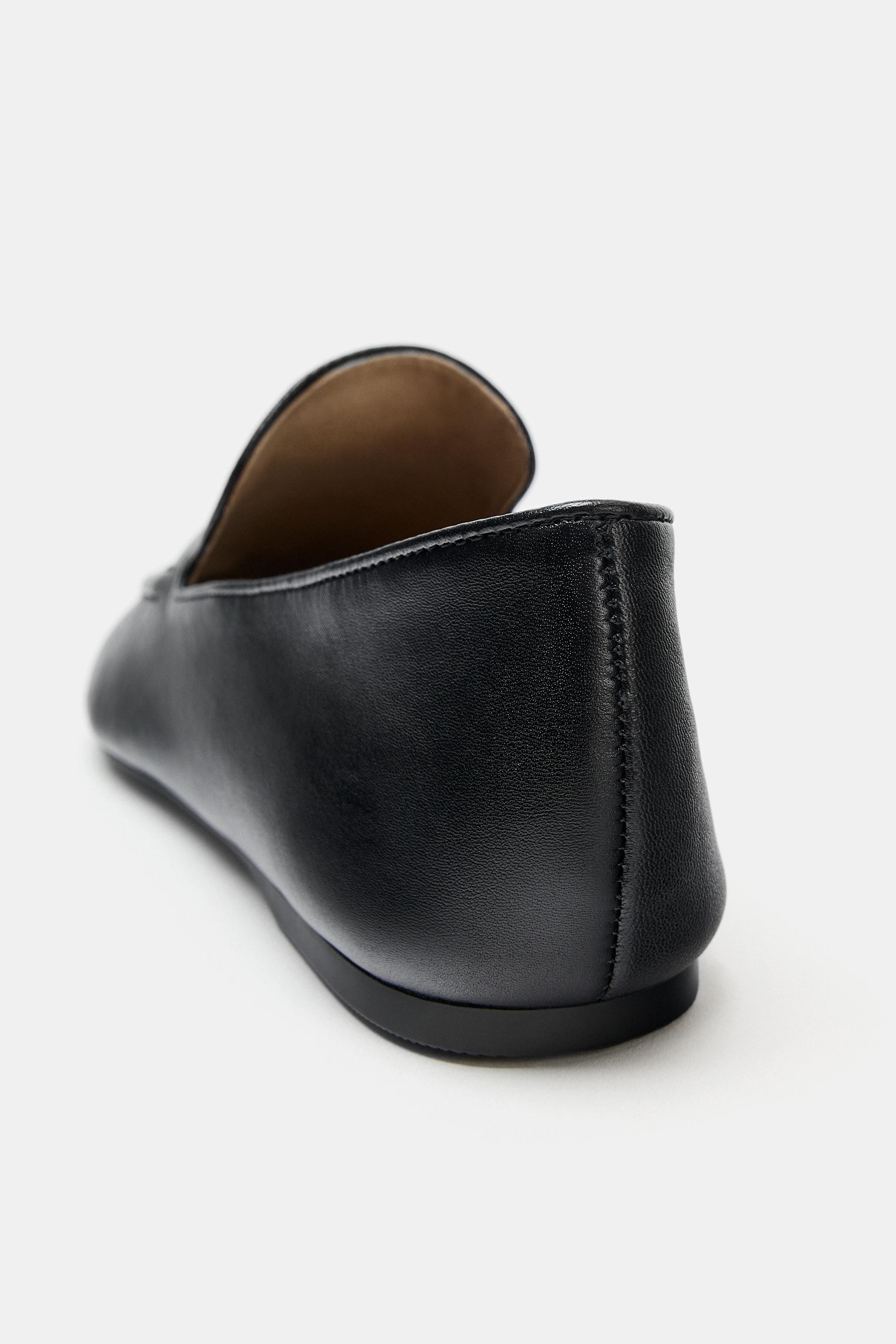 Обувь Zara LEATHER FLAT SHOES — фото 4
