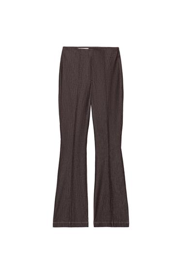 FLARE TROUSERS - Brown by Zara