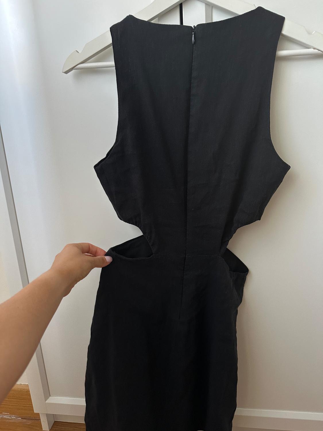 LINEN BLEND DRESS WITH CUT-OUT DETAIL - Image 4