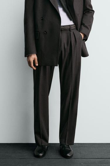 AARON LEVINE X ZARA WOOL SUIT TROUSERS - Brown by Zara