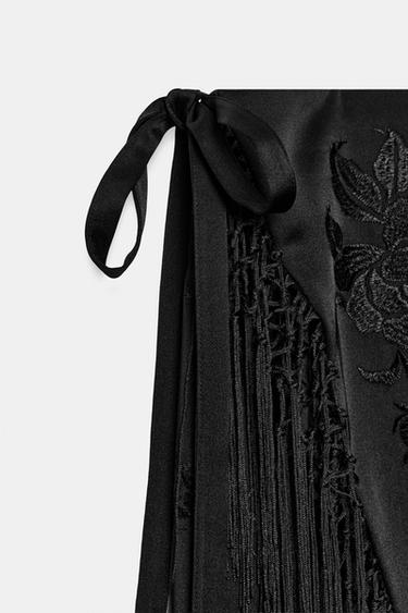 JUPE BRODERIES FRANGES ZW COLLECTION - Noir de Zara - Image 5