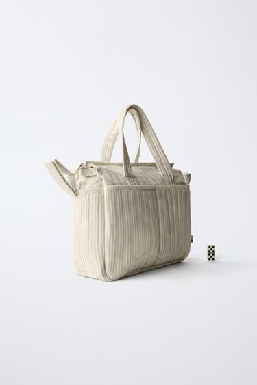 STRIPED MATERNITY BAG - Camel Brown by Zara - Image 5