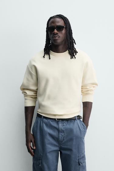 SOFT RELAXED FIT JUMPER - Oyster-white by Zara