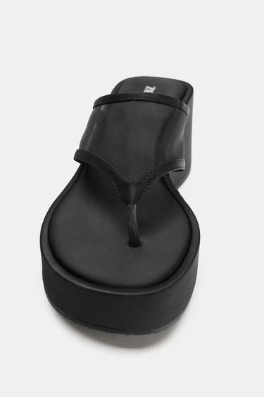 MESH STRAP WEDGES - Black by Zara - Image 3