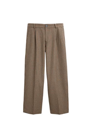 CHECK TROUSERS WITH PLEATS