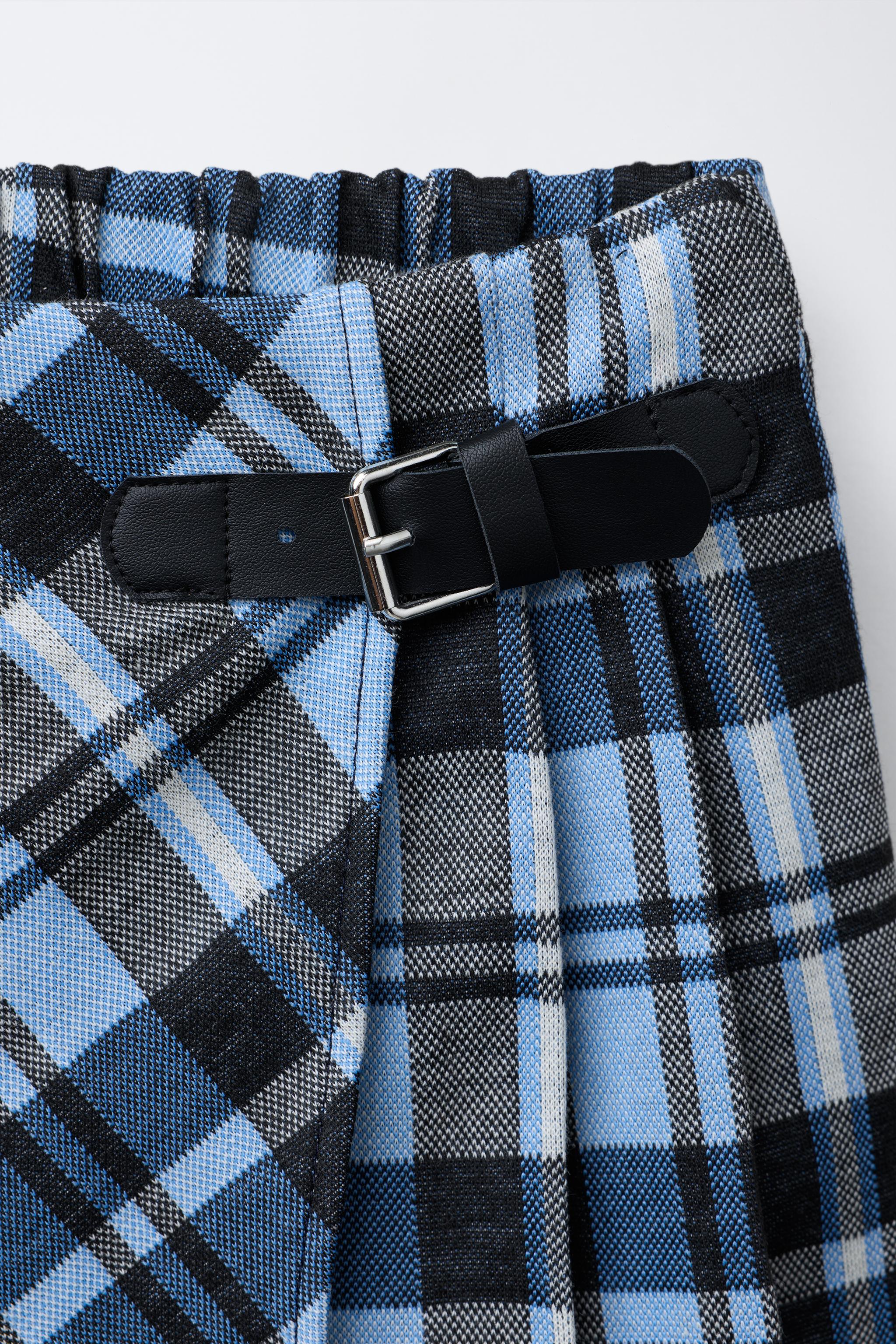 【値下げ中】Etoile Block Check Skort ♡Mサイズ CHECK SKORT - Mid-blue | ZARA United States