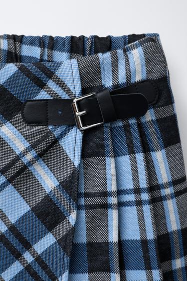 CHECK BERMUDA SKORT - Mid-blue by Zara - Image 2