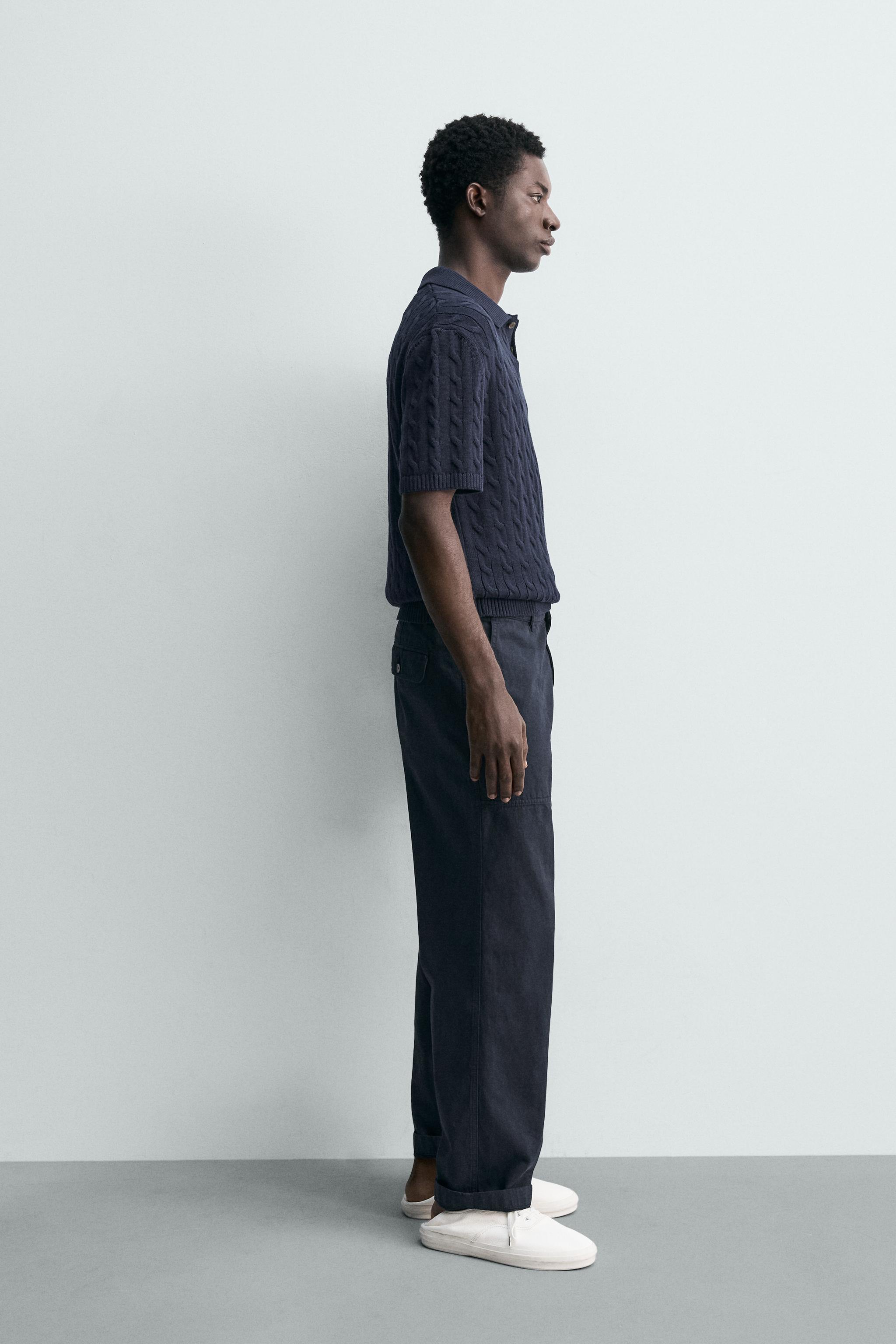 BRAIDED TEXTURED KNIT POLO
