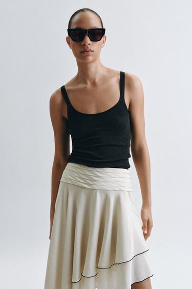 CAMISETA RIB TIRANTES - Plomo de Zara