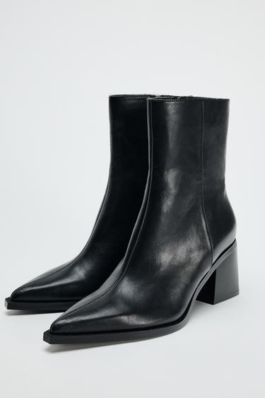 BLOCK HEEL ANKLE BOOTS - Black by Zara - Image 2