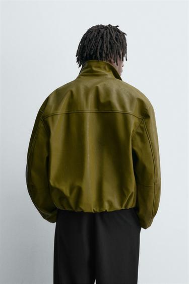 BLOUSON EN MATIÈRE SYNTHÉTIQUE - Vert pistache de Zara - Image 2