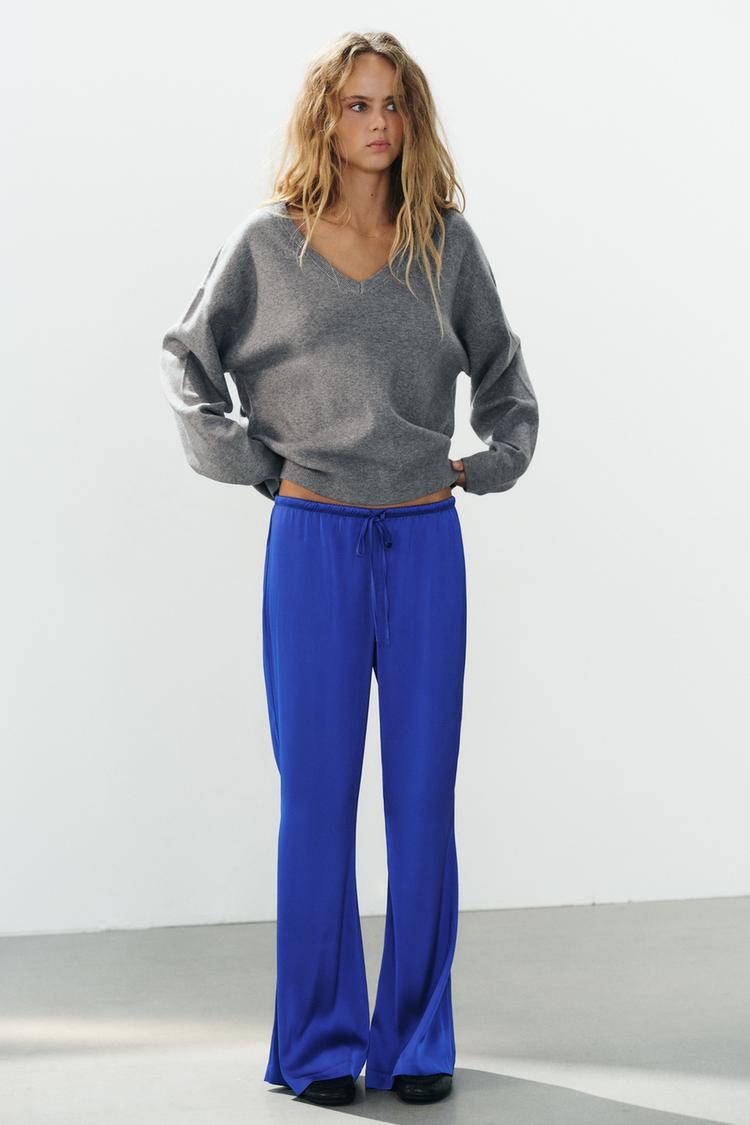 SATIN DRAWSTRING TROUSERS