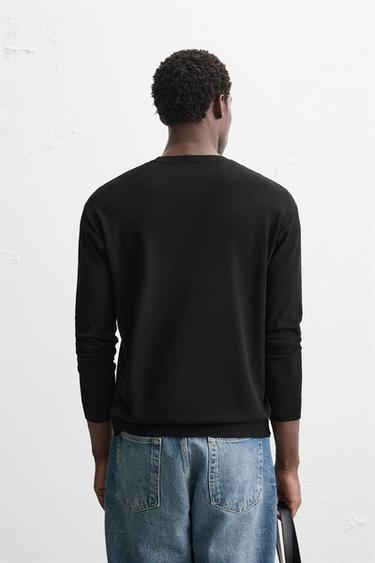 PULL STRUCTURÉ MÉLANGE VISCOSE - Noir de Zara - Image 2