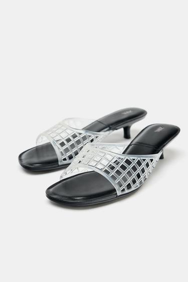 MULES KITTEN HEELS EFFET GOMME - Transparent de Zara - Image 3
