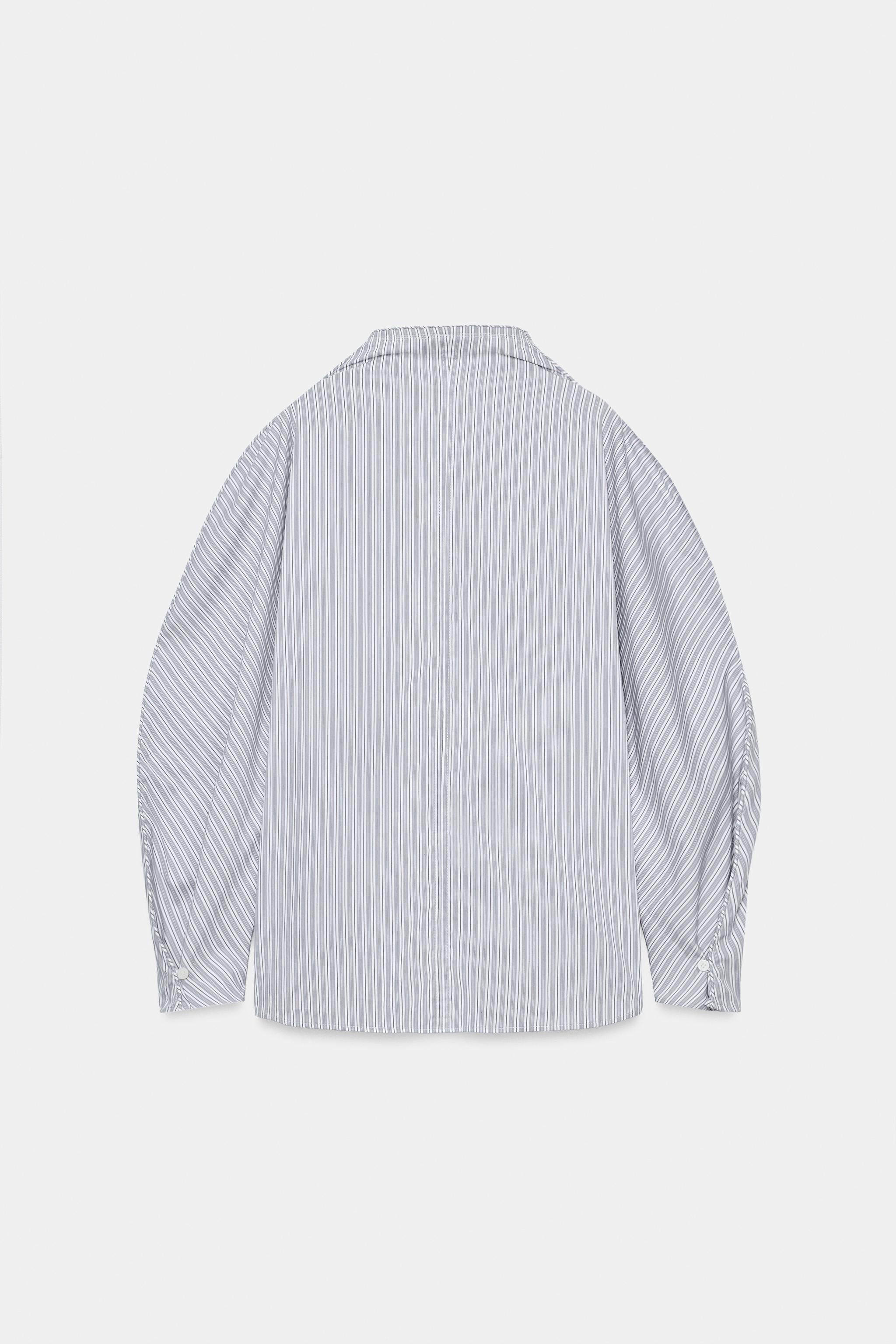 STRIPED POPLIN SHIRT WITH VOLUME