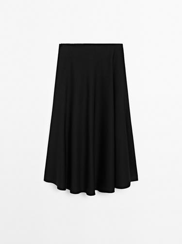 Zara Flowing flounce skirt - STUDIO - Black