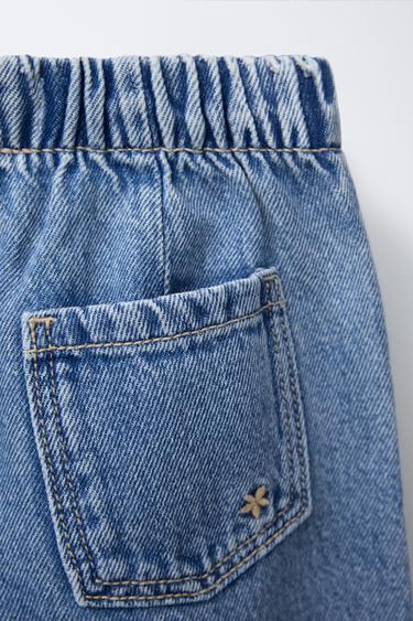 FLUID RIPPED WIDE-LEG JEANS - Mid-blue by Zara - Image 3