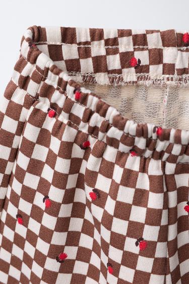 JUPE-CULOTTE À CARREAUX DAMIER - Chocolat de Zara - Image 2