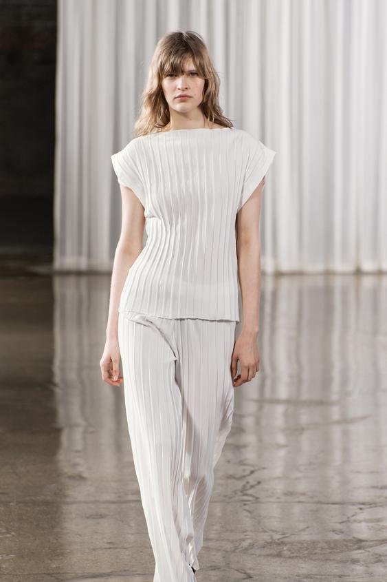 PLEATED TOP AND PANTS MATCHING SET ZARA United States
