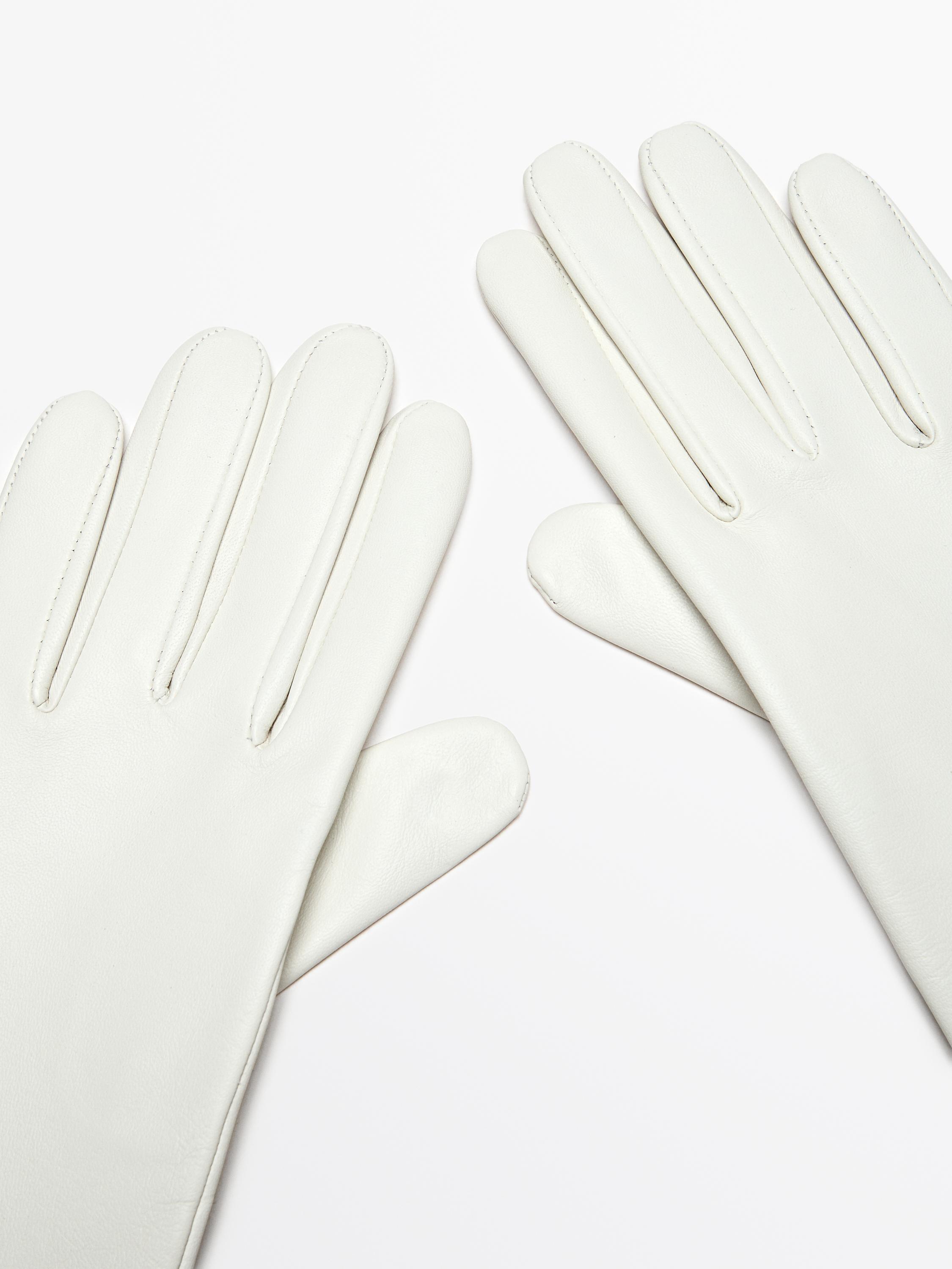 Long nappa sheepskin leather gloves