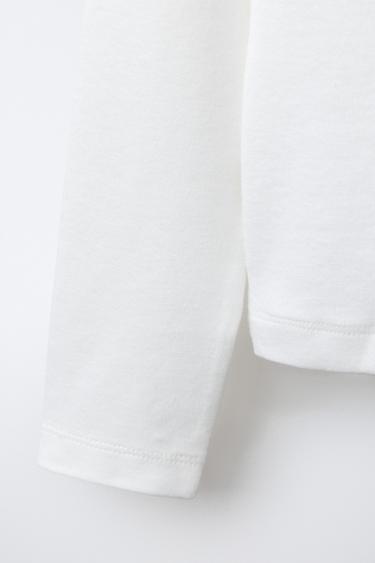 T-SHIRT À MANCHES RAGLAN AVEC MODAL - Blanc de Zara - Image 3