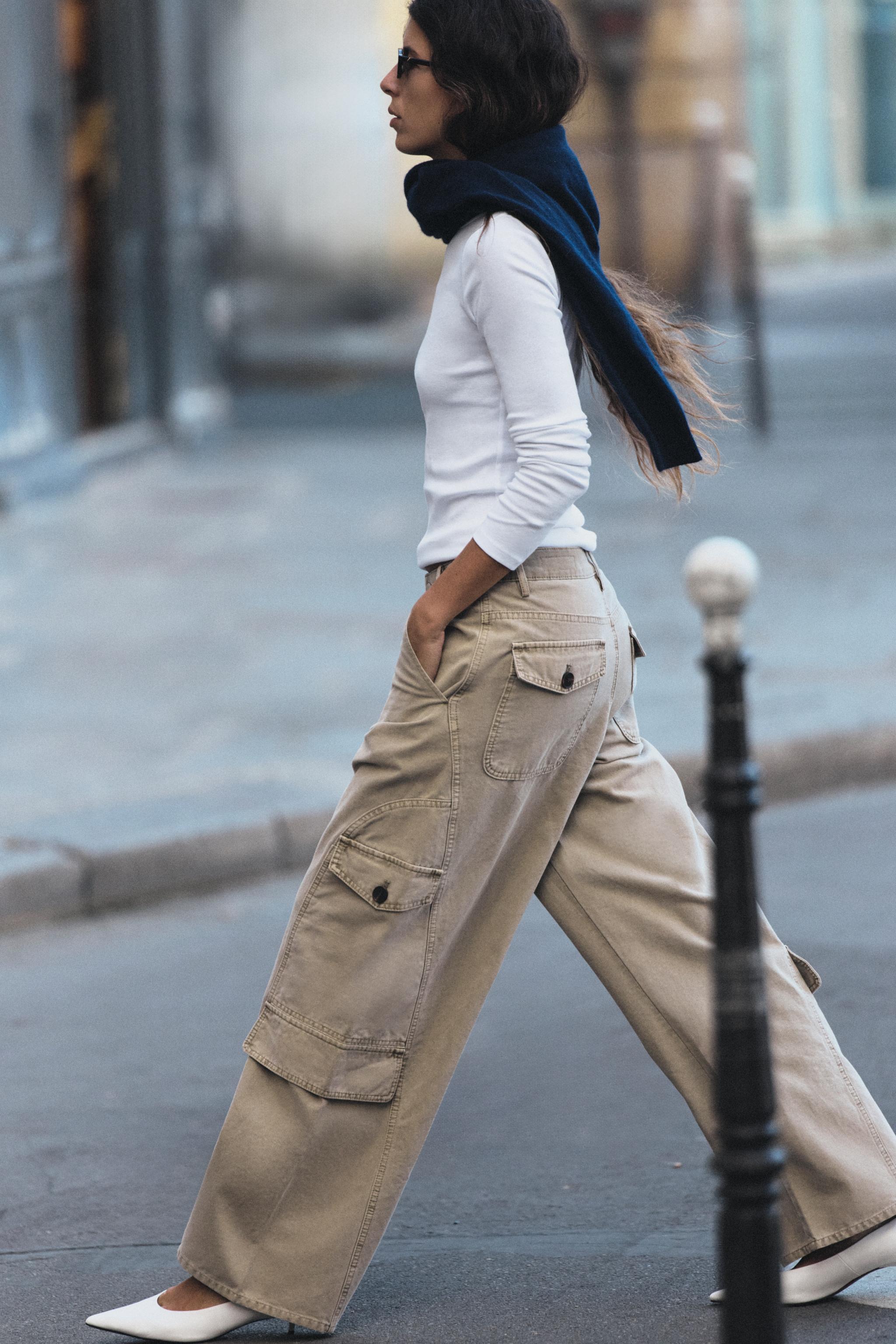 WASHED-EFFECT CARGO PANTS