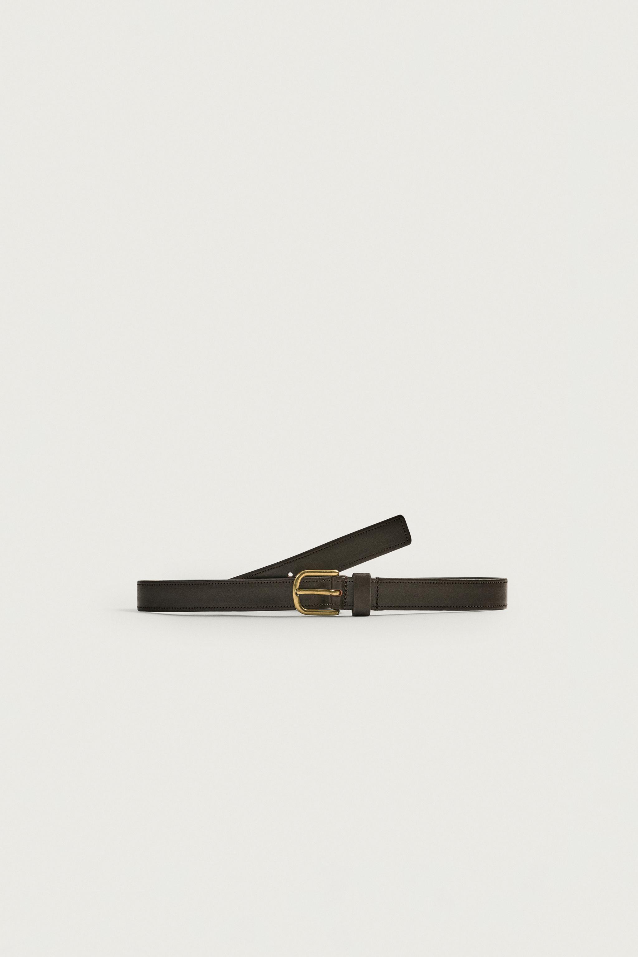 DRESS LEATHER BELT — Brown
