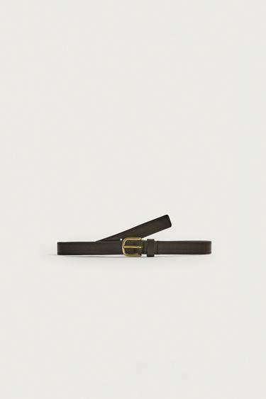 Zara DRESS LEATHER BELT - Brown