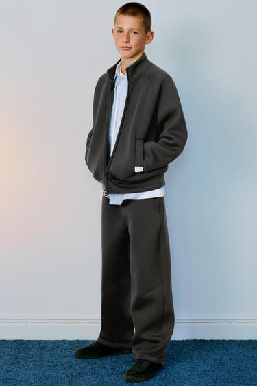 NEOPRENE ZIP-UP SWEATSHIRT - Dark khaki by Zara