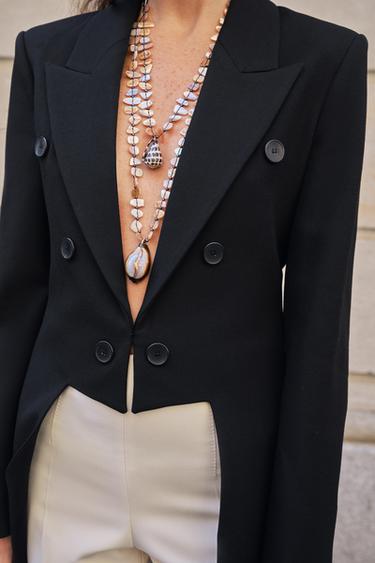 ZW COLLECTION ASYMMETRIC BLAZER - Black by Zara