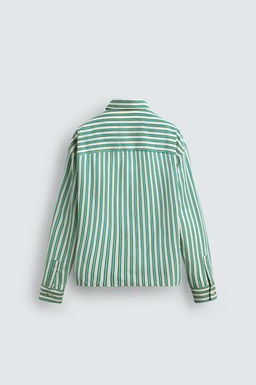 PLUTO PATCH STRIPED SHIRT HARRY LAMBERT FOR ZARA X DISNEY - White / Green by Zara - Image 7