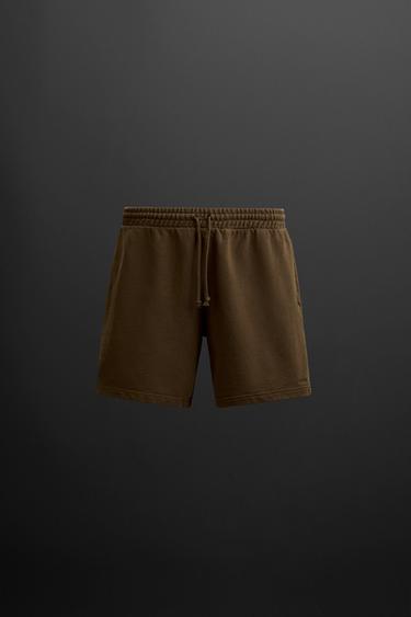 CALÇÕES BERMUDA JOGGER - Verde-azeitona da Zara