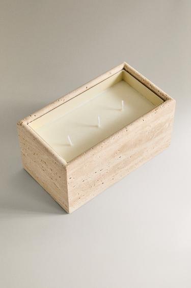 DECORATIVE MARBLE CANDLE - Beige by Zara - Image 1