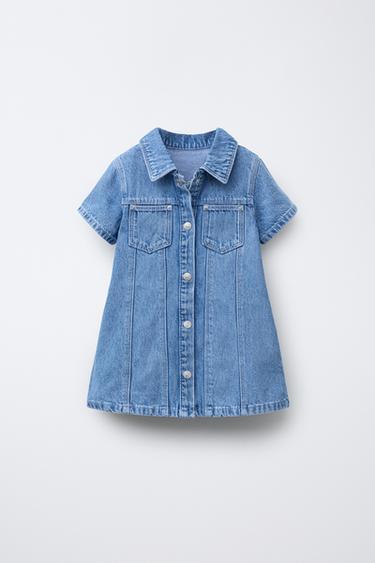 VESTIDO DENIM SKATER - Azul medio de Zara