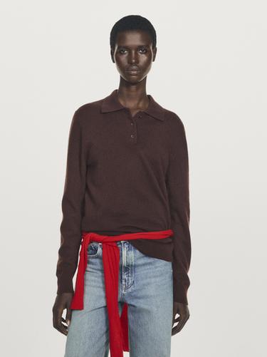 Zara 100% cashmere knit polo sweater - various