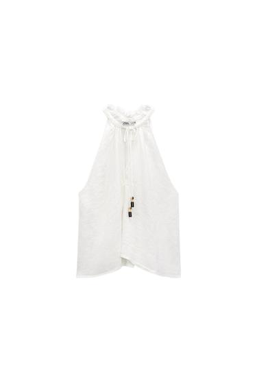 FRAYED LINEN TOP