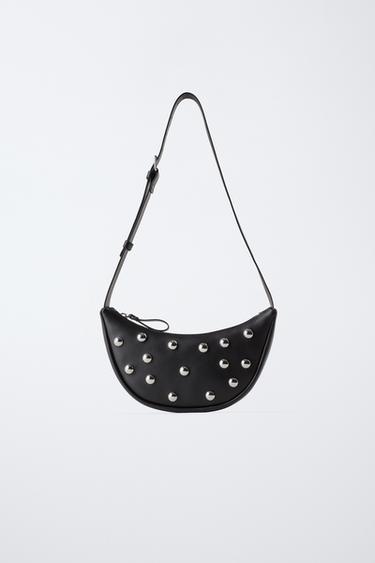 Zara STUDDED CROSSBODY BAG - Black - Image 0