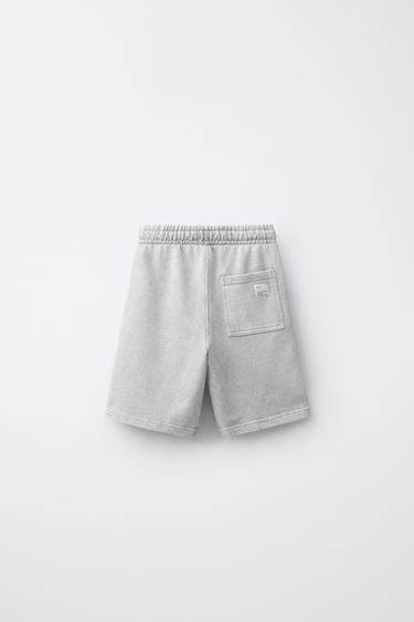 FADE OUT FLEECE BERMUDA SHORTS — Light gray 2