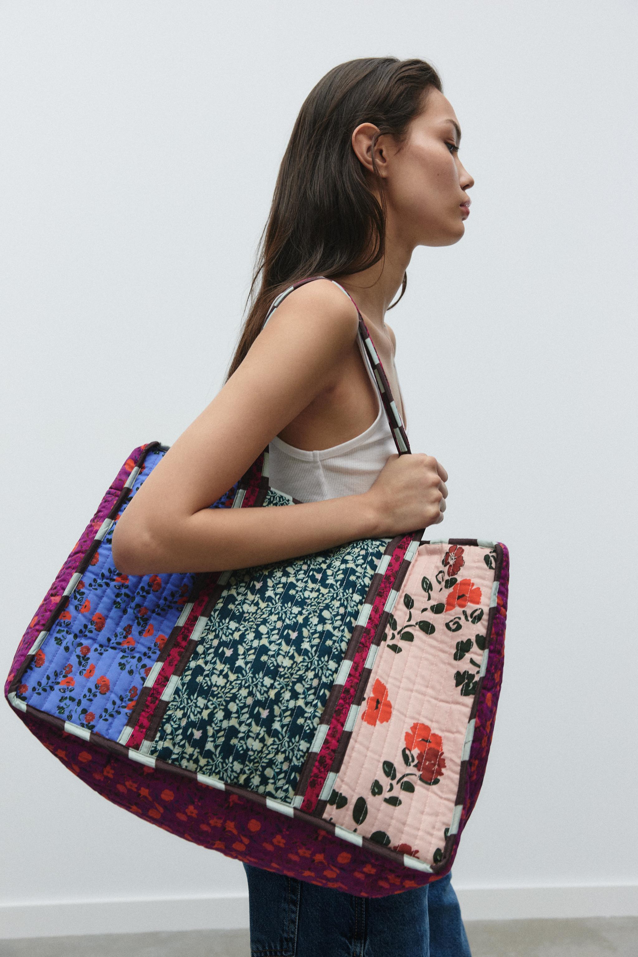 Sac Zara Denim Zara Bag Zara Denim Patchwork Bag PRINTED QUILTED