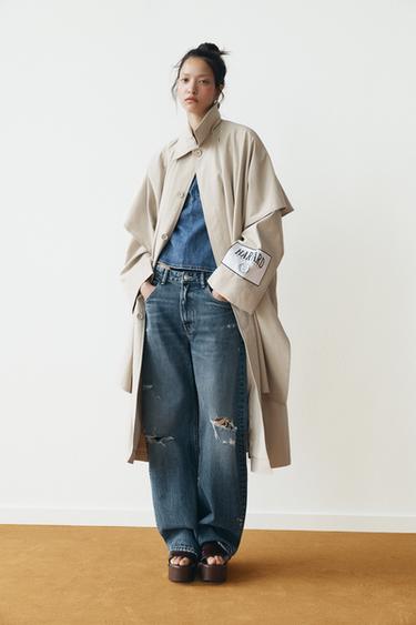 HARVARD UNIVERSITY CAPE TRENCH COAT - Light green by Zara - Image 0