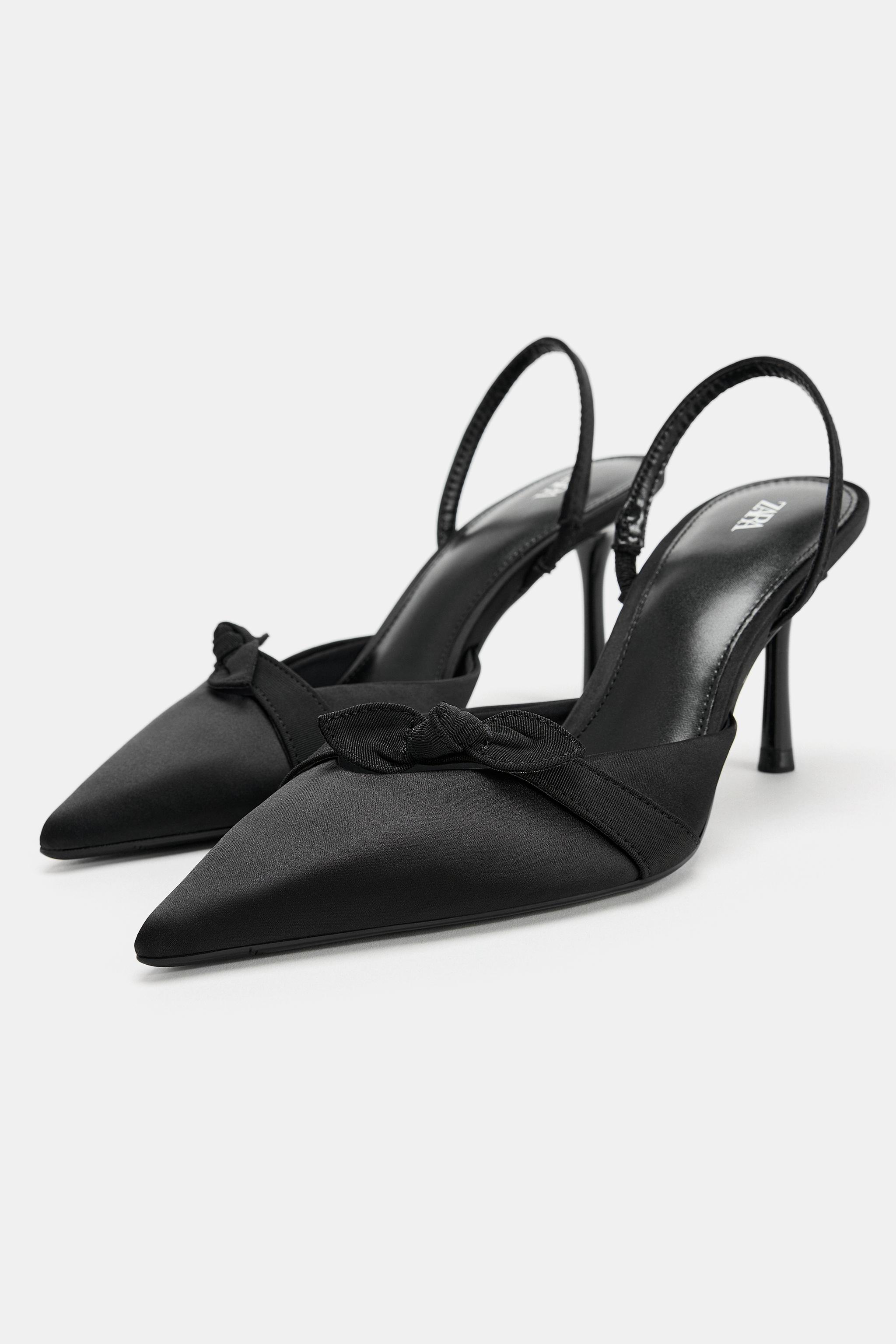 SATIN SLINGBACK HEELS