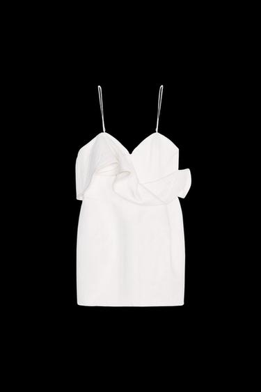 KURZES KLEID MIT WEITEM SCHNITT – ZW COLLECTION - Cremefarben von Zara