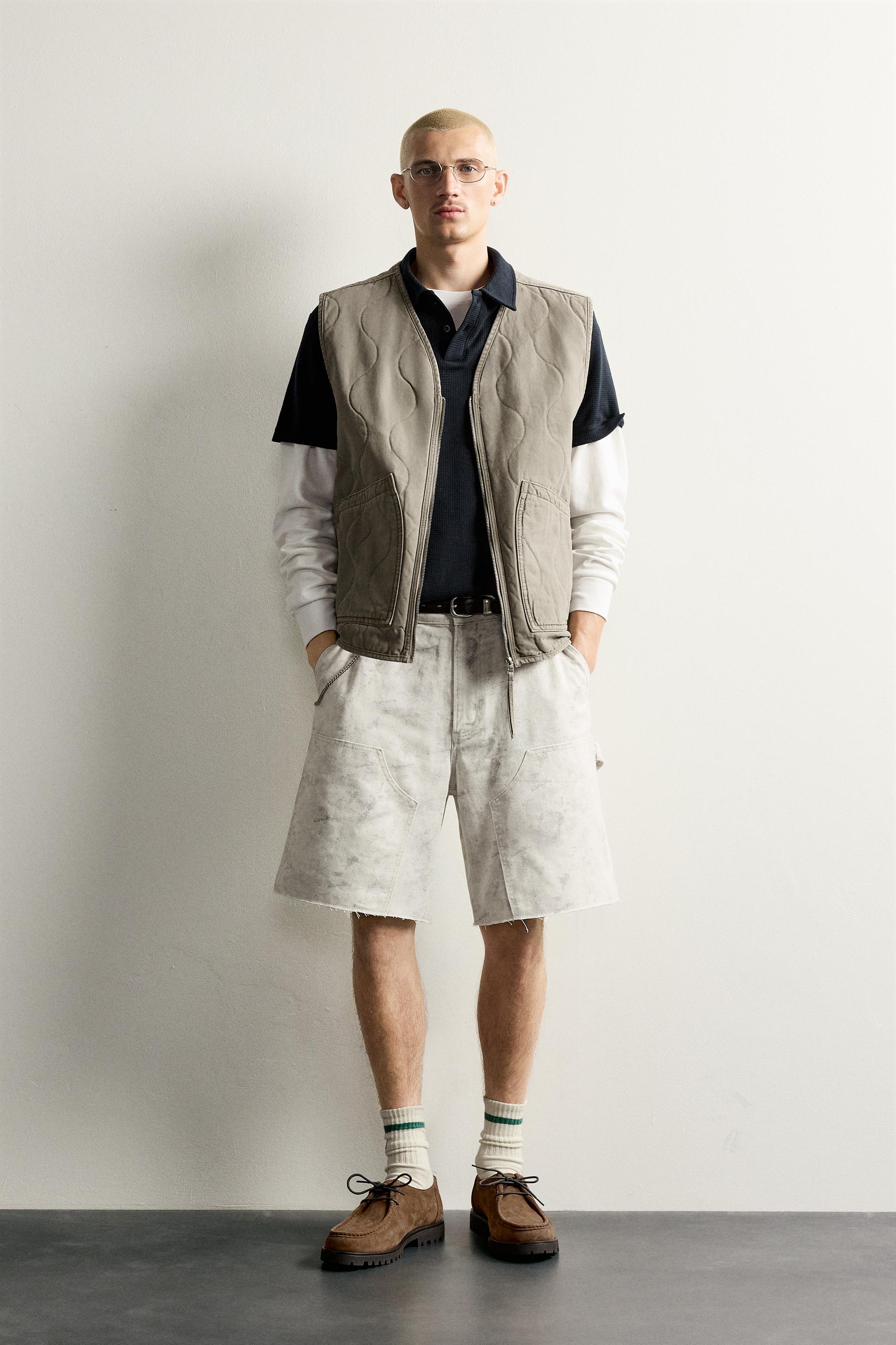 Zara RELAXED FIT CARPENTER CEPLİ BERMUDA