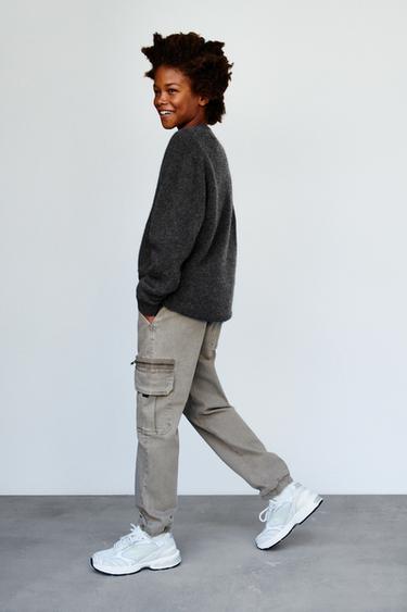 STRETCH JOGGING TROUSERS WITH POCKETS - Brown / Taupe by Zara