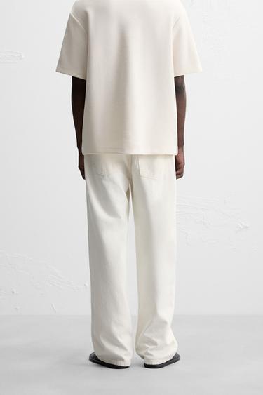 JEAN STRAIGHT FIT COTON - CHANVRE - Blanc cassé de Zara - Image 2