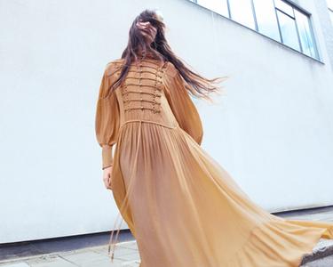 midi long sleeve wedding guest dresses Elegant Length Lantern Sleeves Chiffon Dress Length_Long cocktail dresses for women Color:Autumn Cheer TOP 10 BEST Bridal